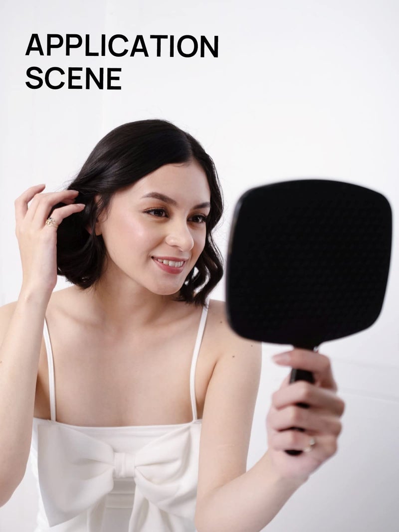 OMIRO Hand Mirror, Black Handheld Mirror with Handle, 6.6" W x 9.2" L, Pack of 3 - Image 5